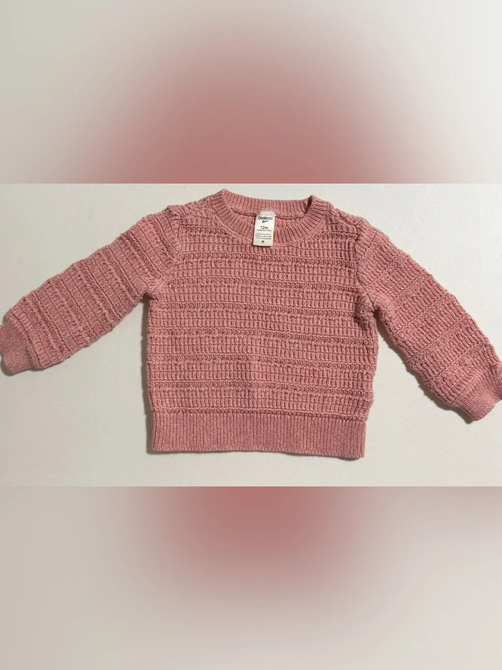 OshKosh B’gosh Baby Girl 12M 3 Piece Bundle Floral Denim Jeans Knit Sweater